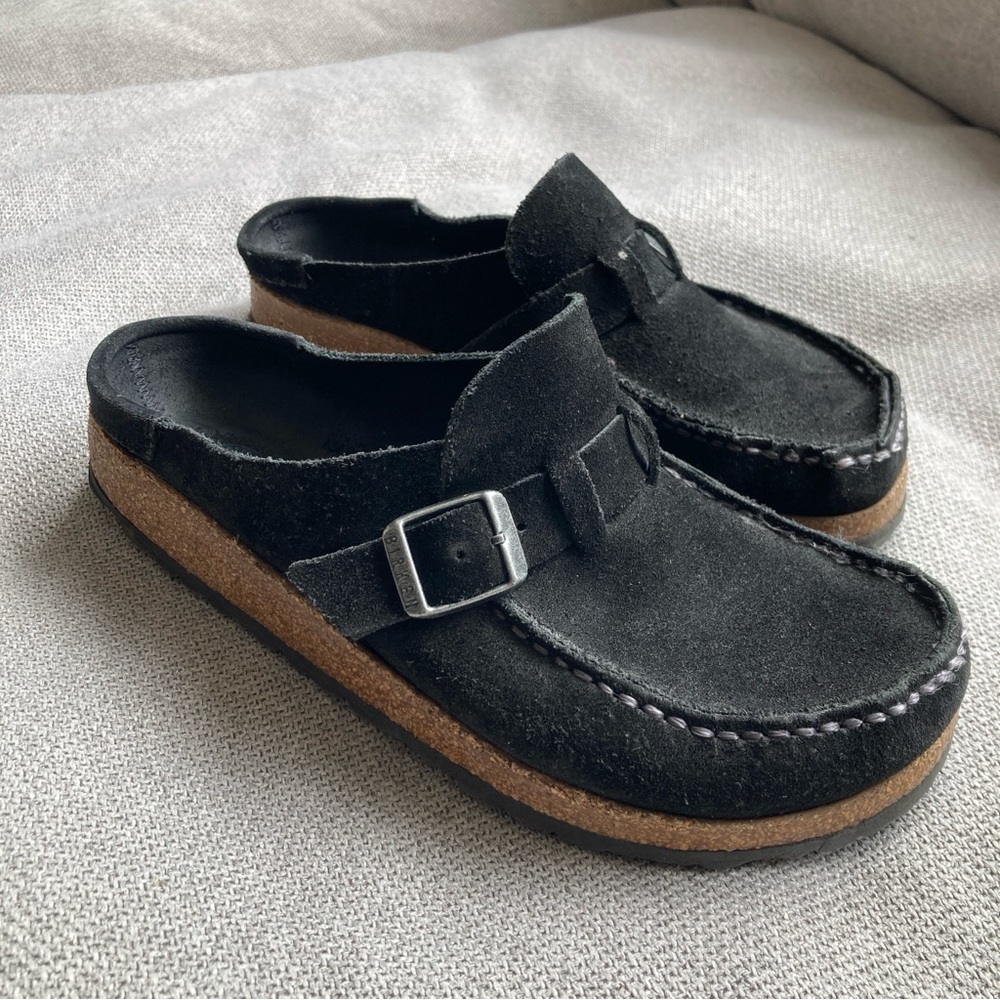 Birkenstock Buckley Women’s Mule Clogs Leather Shoes Black Size EU 38 7-7.5